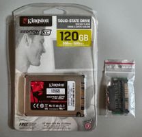 Kingston SSD im seltenen 1.8" Gehäuse, mit microSATA Adapter