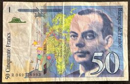 50 France Francs Schein - Selten und Sammlerstück