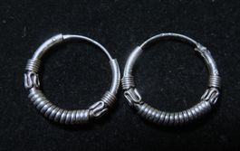Silber 925 Creolen Ohrringe 22 mm / 3 mm