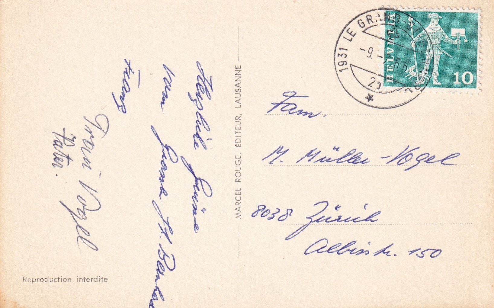 Cartoline postali: Grand St. Bernard /bc – Usato da Hombrechtikon venduto da Rudolf07 1