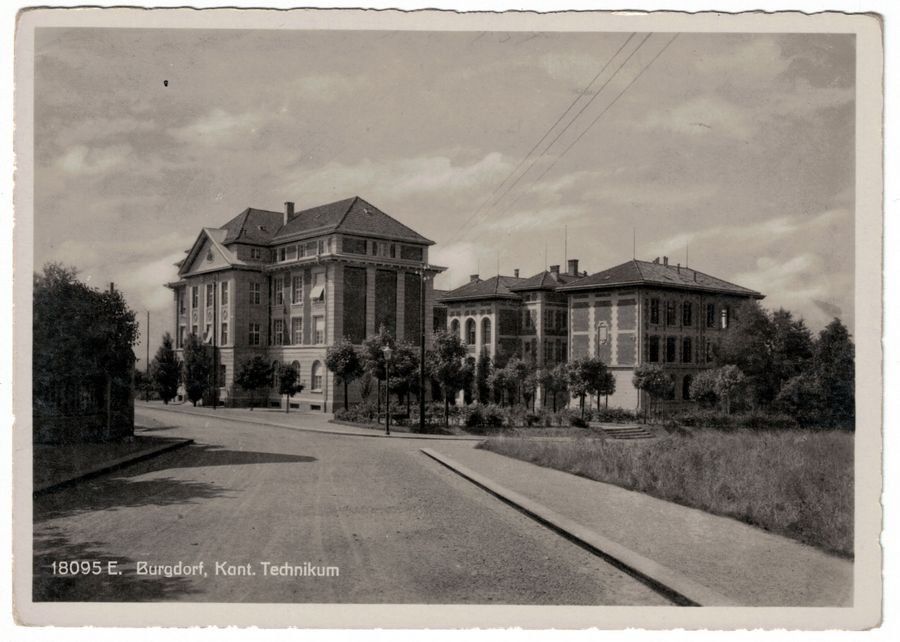 Ansichtskarten: Burgdorf, Kant. Technikum, um 1940 – Gebraucht aus Frauenfeld von POML