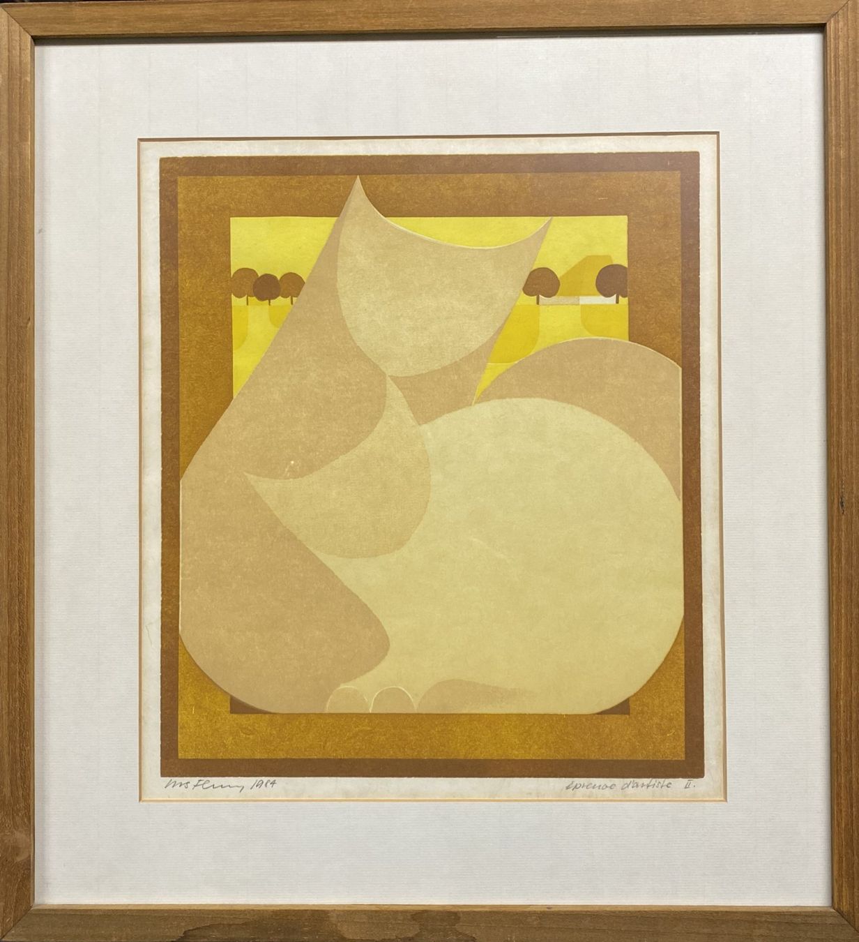 Xilografie: Urs Flury, Holzschnitt 1984 – Usato da grenchen venduto da Belarte