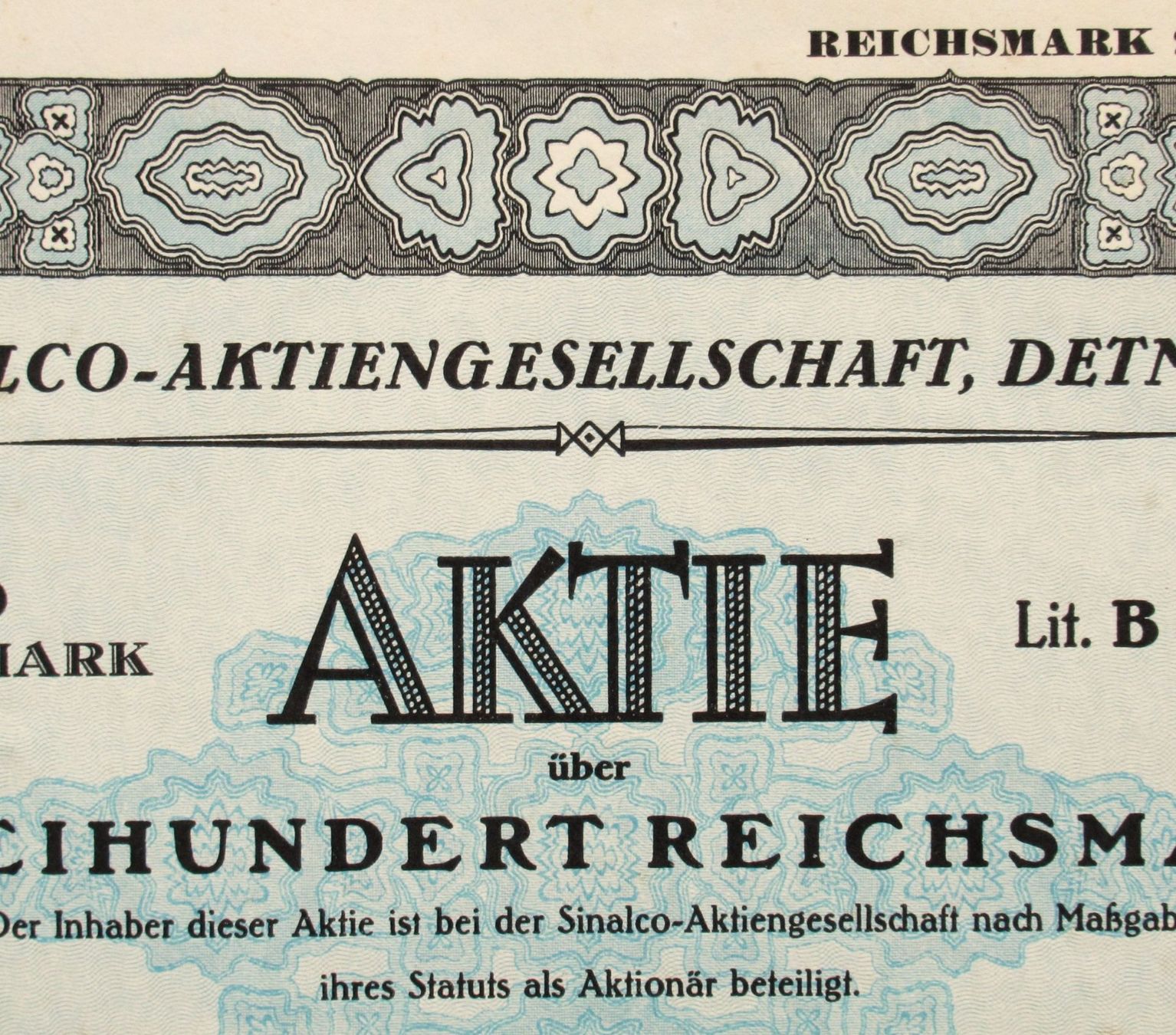 Documenti: original SINALCO AKTIENGESELLSCHAFT DETMOLD 1928 + 1966 – Usato da Lohn-Ammannsegg venduto da rrrikko 2