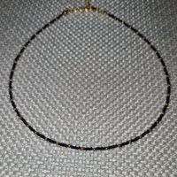 Handgemachte Halskette gold/schwarz
