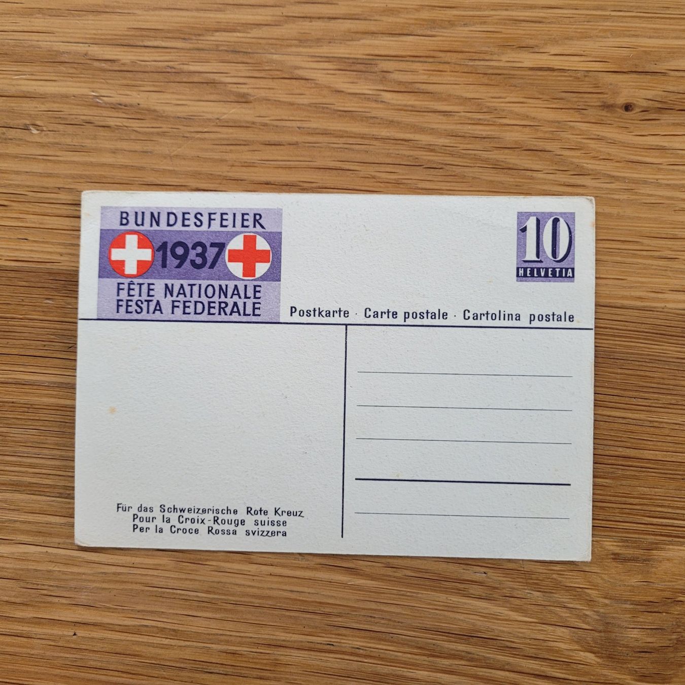 Tutti i francobolli: Bundesfeierkarte 1937 Croix Rouge – Usato da Biel/Bienne venduto da Destockweb