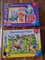 2x Ravensburger Puzzle 3x 49 Paw Patrol Hund Katze Bauernhof