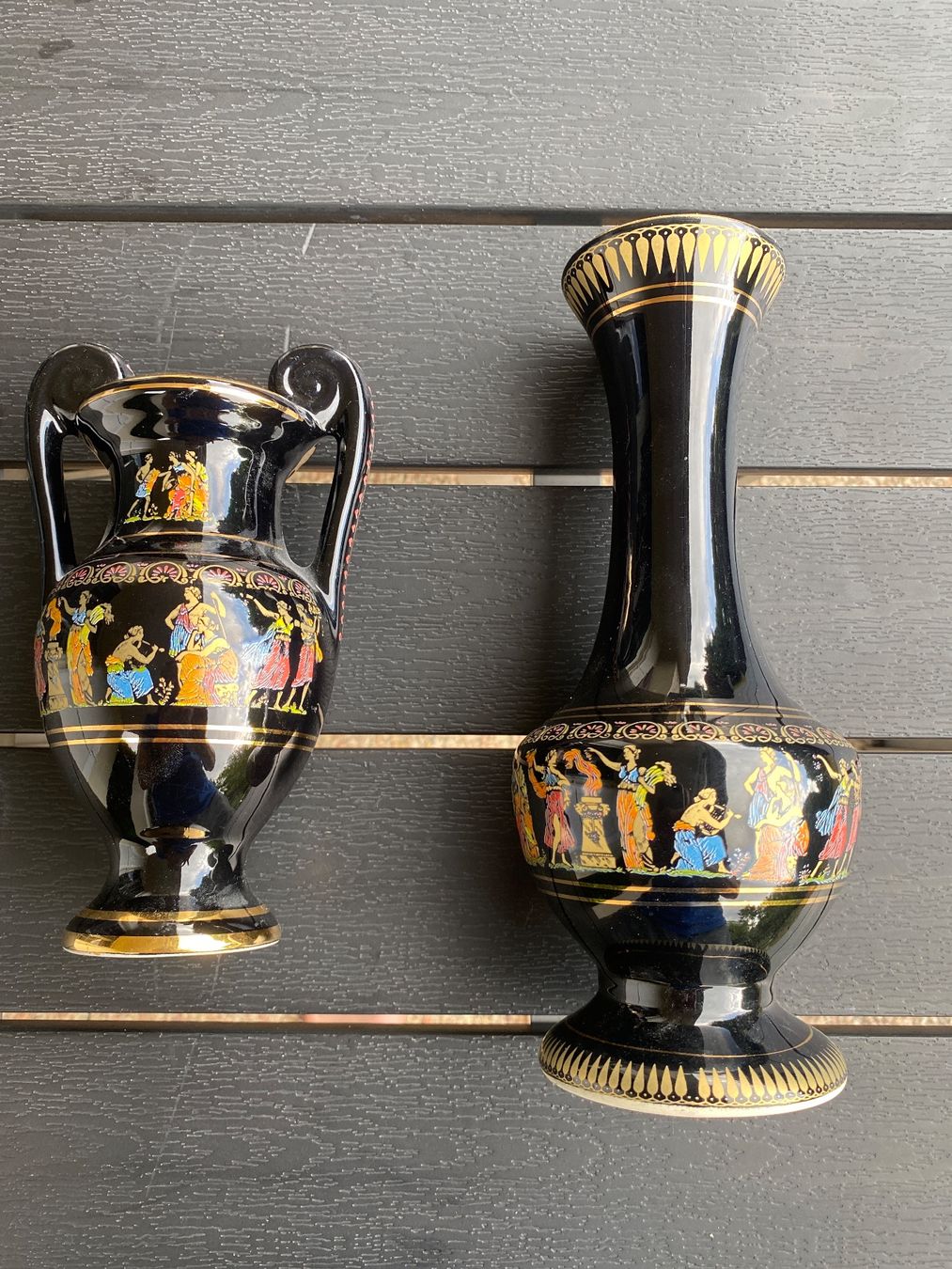 Vasi & Recipienti: 2 vases décorés grecs faits à la main or 24 carats – Usato da Farvagny-le-Grand venduto da Berlioz08 1
