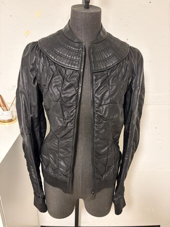 Bally Soft Lambskin Leather Jacket, Made in Italy, Size 38