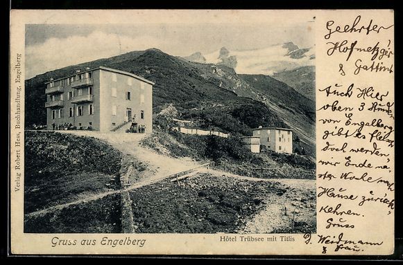 Cartoline postali: AK Engelberg, Hotel Trübsee mit Titlis – Usato da Berlin venduto da bartko-reher