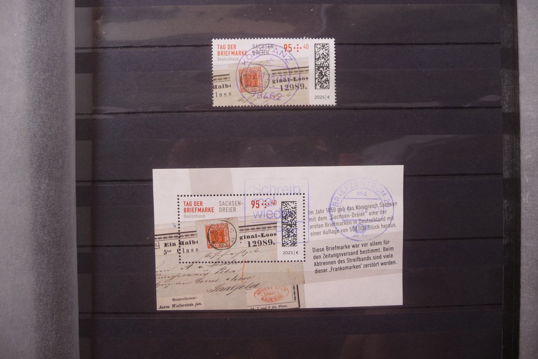 Tutti i francobolli: BRD Block, Tag der Briefmarke 2025 u. Einzelmarke gestempelt – Usato da Zürich venduto da Edje