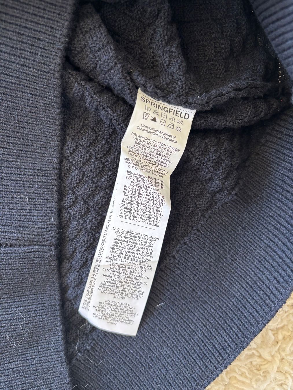 Maglioni & Felpe: Pull Springfield noir maille texturée à motifs – Usato da Genève venduto da por_t6qv 4