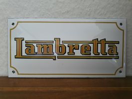 Emailschild Lambretta Roller Italy Emaille Schild Reklame
