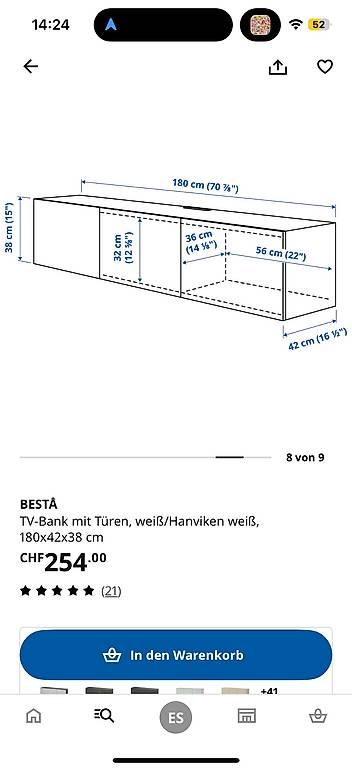 Mobili TV: IKEA BESTA TV Möbel  – Usato da Wallisellen venduto da ozi97 1