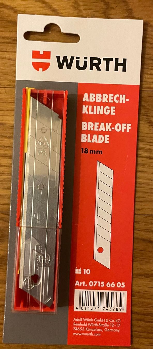 Würth Alle Werkzeuge: Messerklingen - Würth Abbrechklingen – Neu und originalverpackt aus Luzern von Bolle2012 1