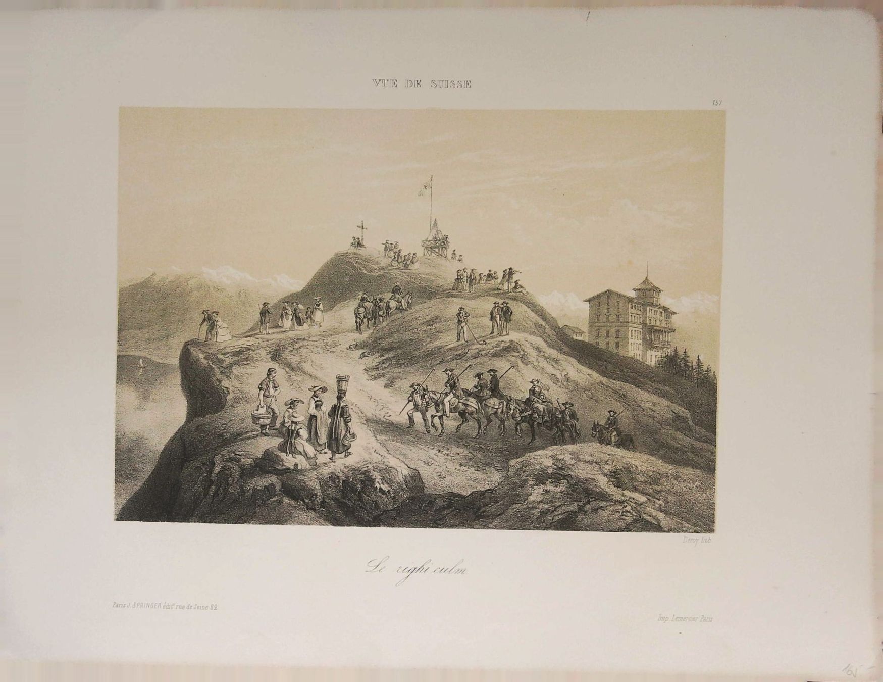 Incisioni: Rigi Kulm Tonlithographie von Deroy – Usato da Rafz venduto da Helvet32