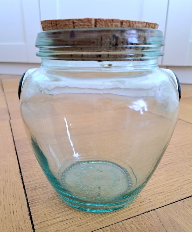 Grand Bocal En Verre Vintage Avec Couvercle Jaune – Déco Ou Rangement