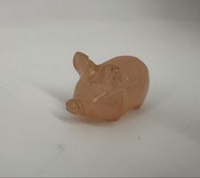 Deko Figur Schwein aus Rosenquarz 