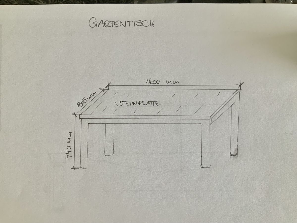 Tavoli: Gartentisch mit Steinplatte – Usato da Baar venduto da Anpf 3