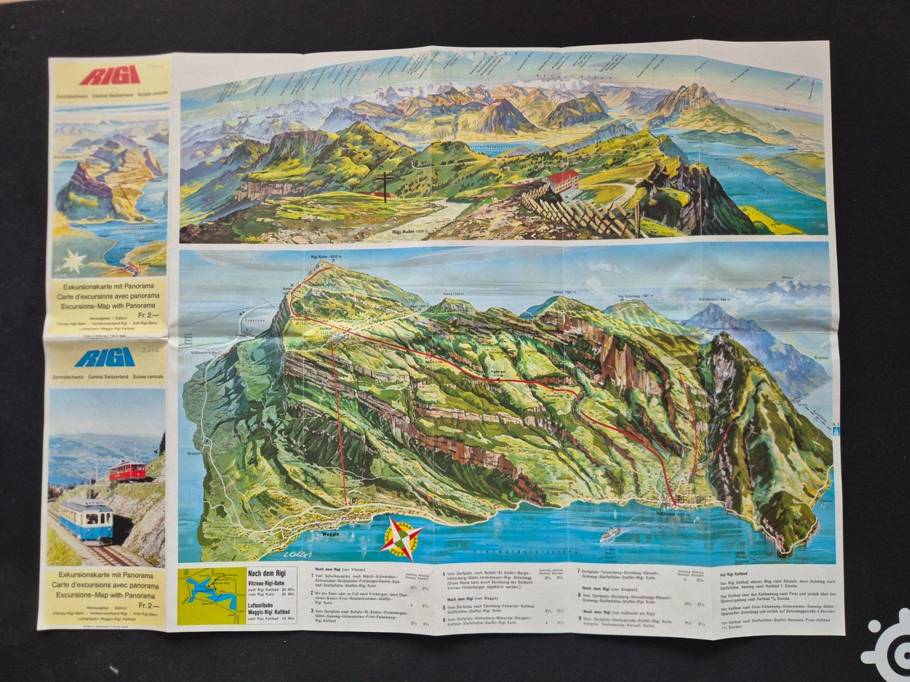 Cartoline: Rigi Exkursionskarte mit Panorama 2006 gefaltet – Usato da Langendorf venduto da zvonu161 1