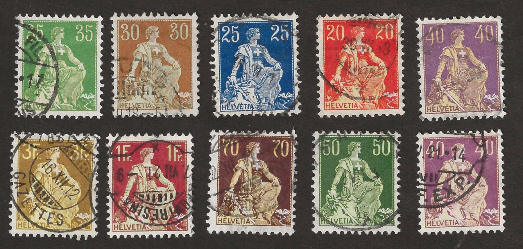 Alle Briefmarken: 1908 Z 107-116  Gebraucht – Gebraucht aus Susten von lmf_98wh