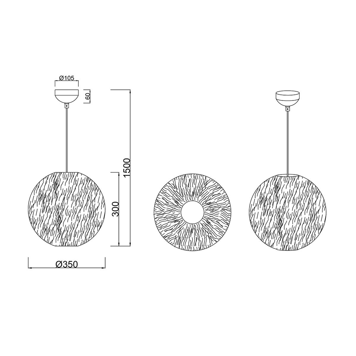 Lampadari & plafoniere: Pendelleuchte, Kugel, Plüsch, 35 cm Ø – Nuovo (secondo la descrizione) da Kreuzlingen venduto da Smart-Light 6