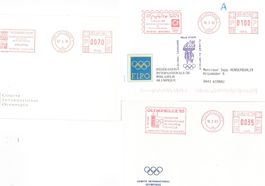 OLYMPIA LAUSANNE 3 versch Maschinenstempel OLYMPHILEX Sport