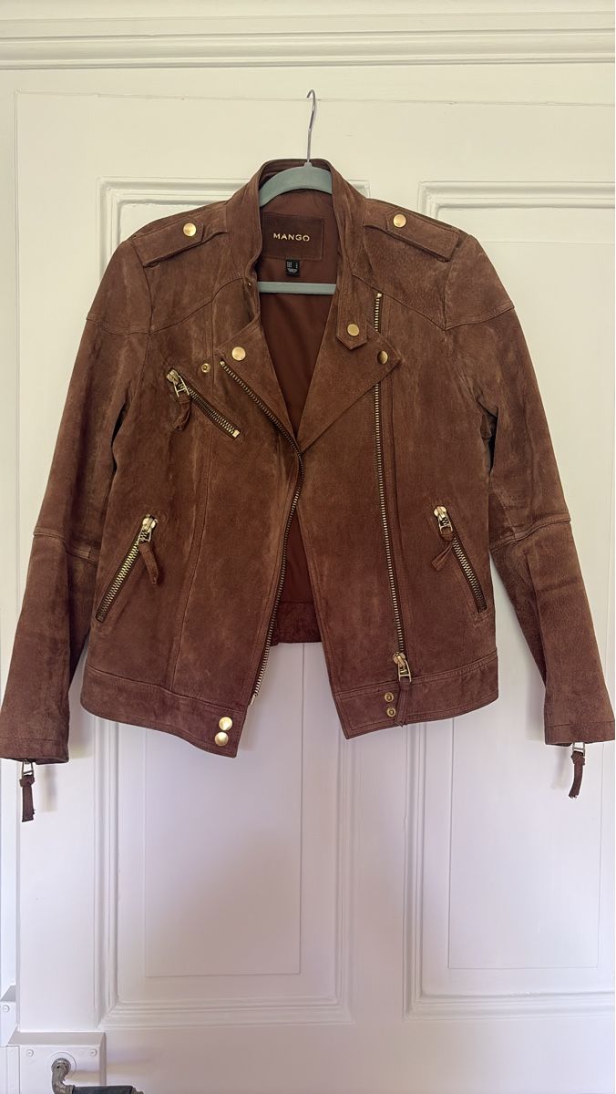 Mango Giacche: Braune Wildlederjacke von Mango - Grösse L – Usato da Bern venduto da curamics