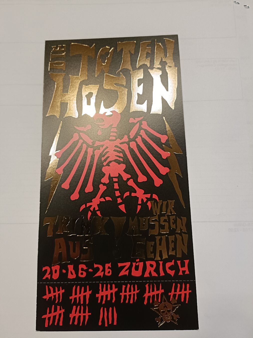 Biglietti: Tote Hosen Ticket, 20.06.2026, Letzigrund. – Nuovo (secondo la descrizione) da Oberbipp venduto da TOSIMIMALA