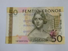 50 Schwedische Kronen Geldschein, Zustand, Neu, Jahr 2008
