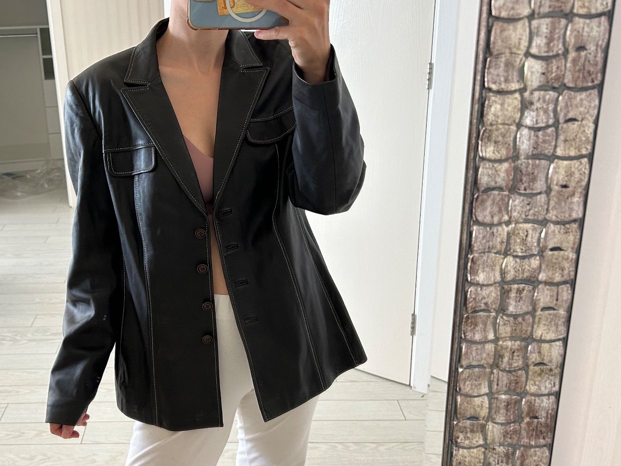 Gerry Weber Giacche: Gerry Weber brown leather jacket (D40/L) – Usato da Rüschlikon venduto da Tey_sl 1