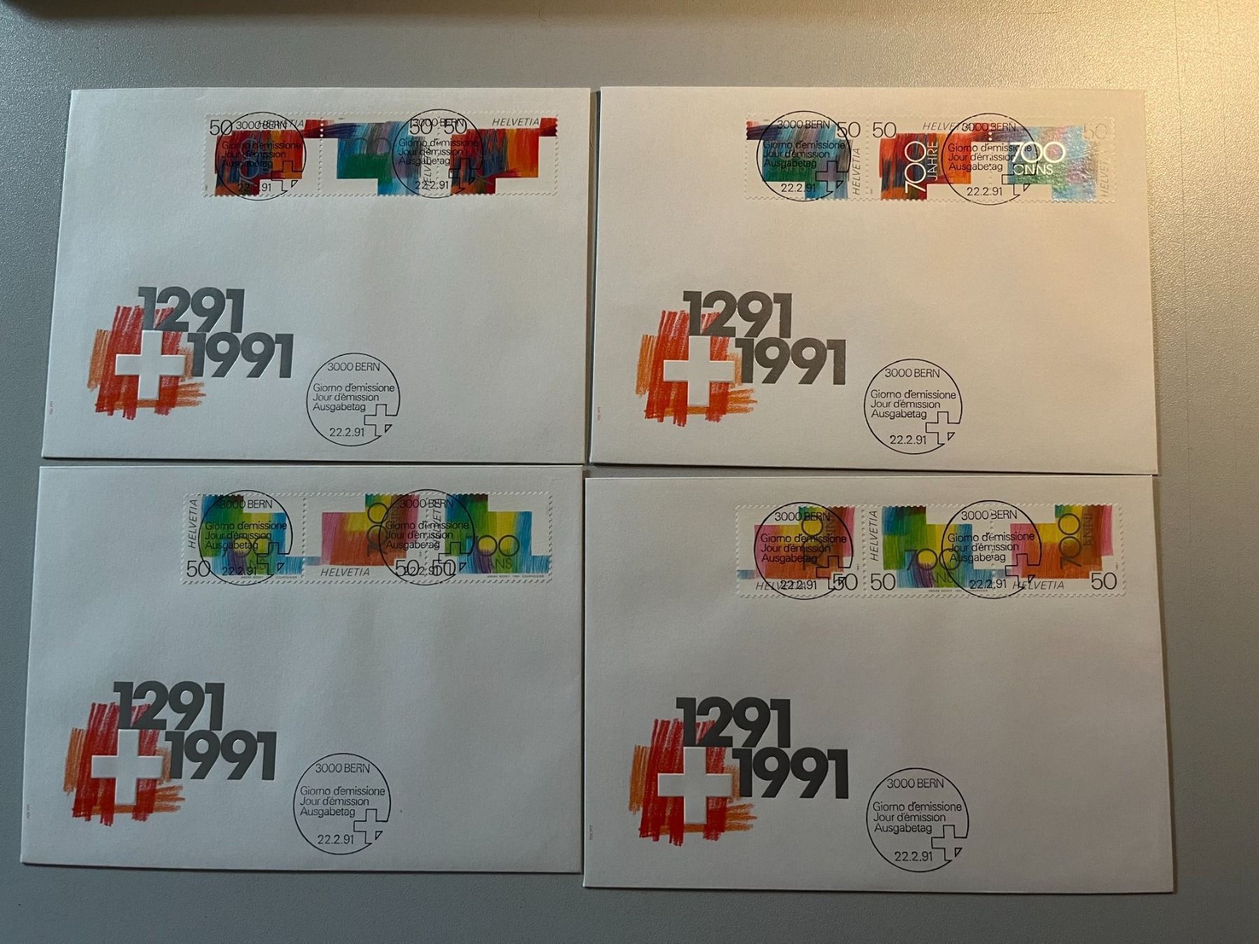Alle Briefmarken: FDC 1991 / alle 3er Paare - SBK 75.- – Neu (gemäss Beschreibung) aus Arch von Liam1919 1