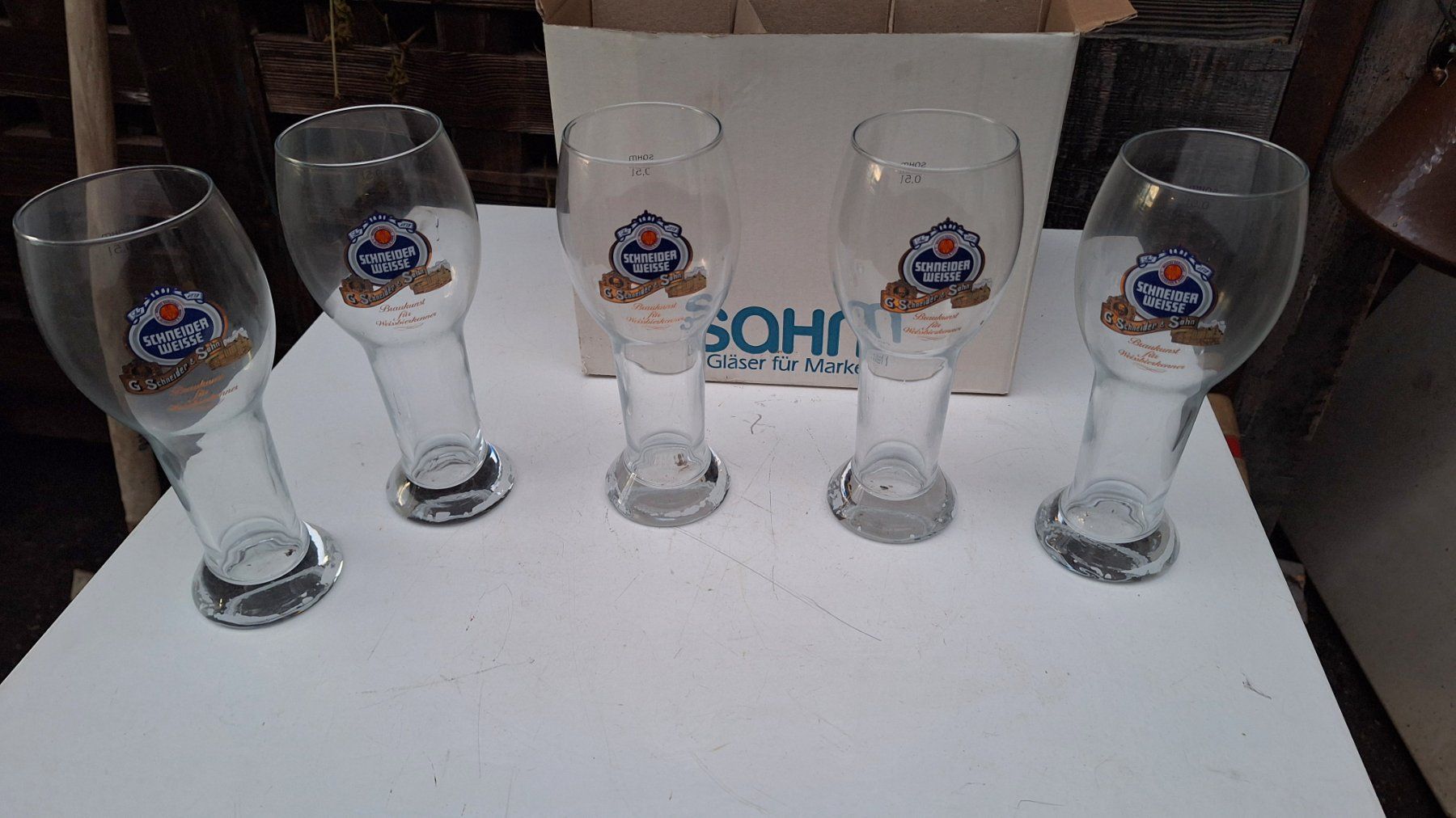 Bicchieri: 5 Original Schneider Weisse Biergläser – Nuovo (secondo la descrizione) da Weinfelden venduto da JoeBaer