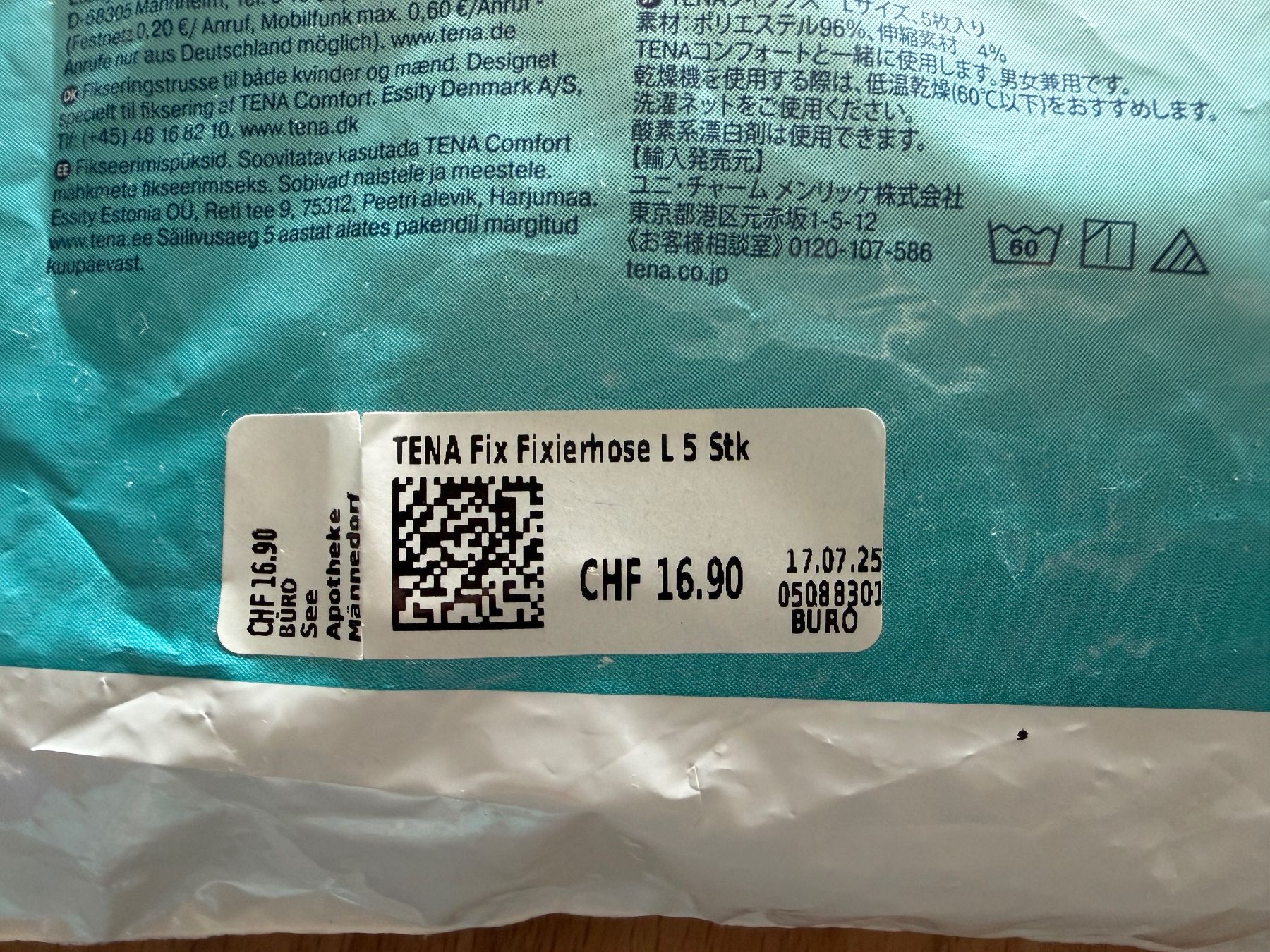 Sous-vêtements: Tena fixation pant 2 Packungen – Neuf avec emballage d'origine à Hombrechtikon par Dokmasa 2
