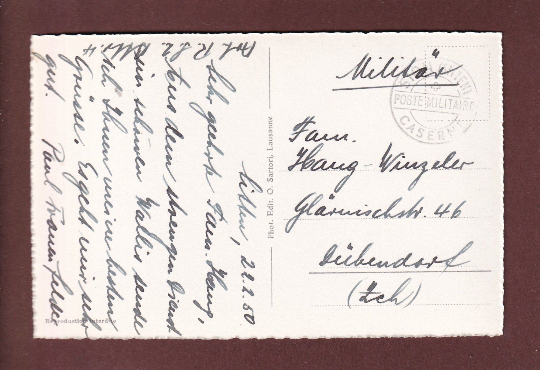 Cartes postales: SION - 1950 Feldpost – D'occasion à Pully par nicecards 1