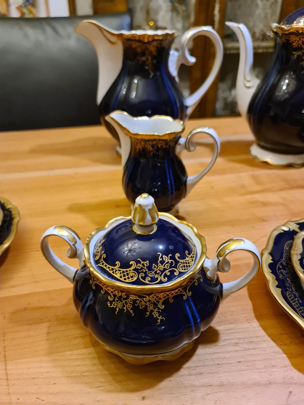 Set di piatti: Reichenbach Kobalt - Gold Kaffee - Teeservice – Usato da henau venduto da Rockj 4