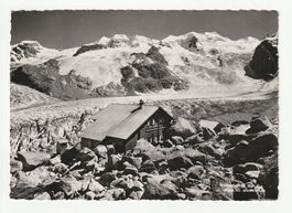 Postkarte 1953 Bovalhütte SAC im Berninagebiet, Pontresina