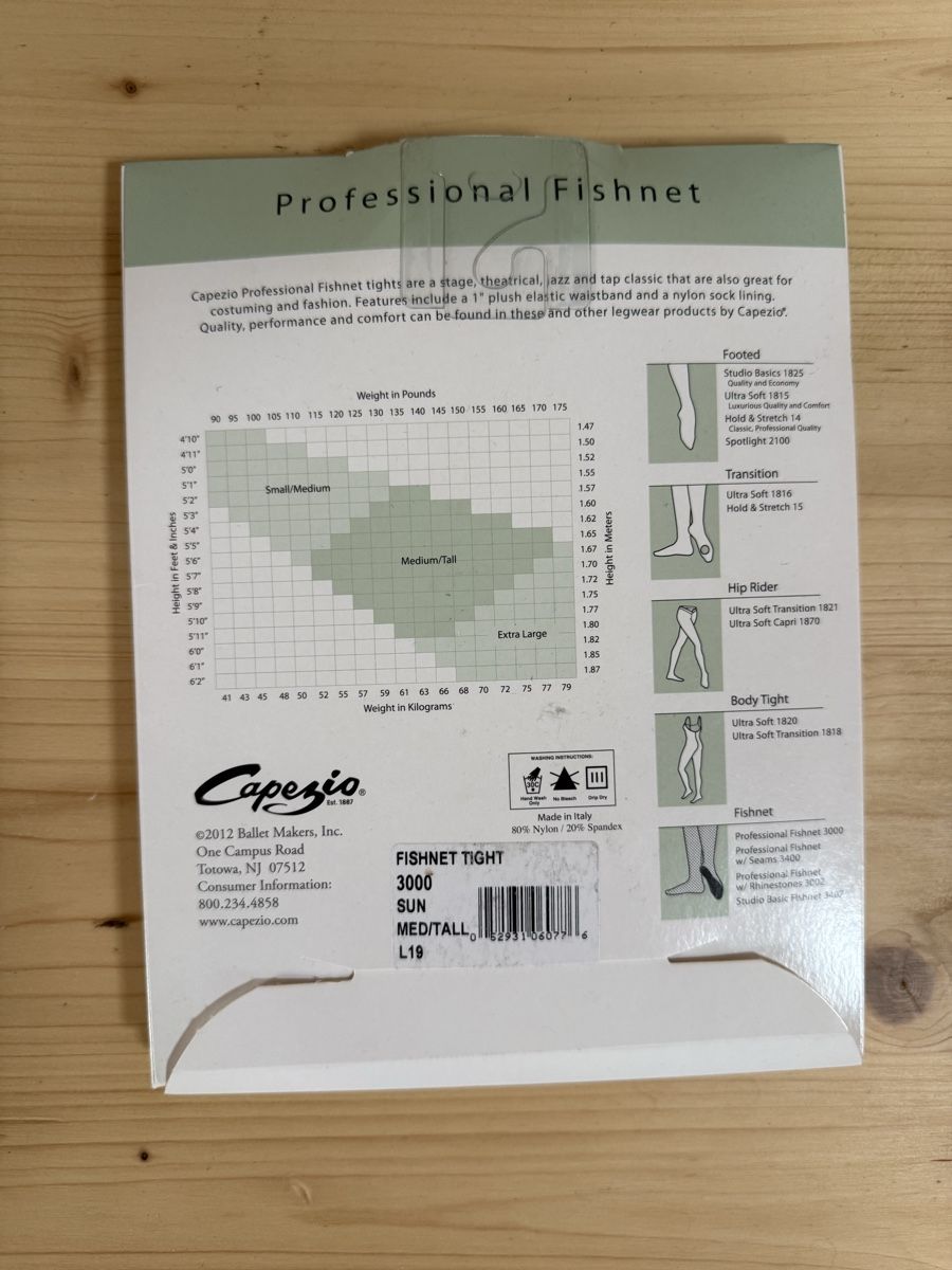 Calze & Collant: Capezio Professional Fishnet Strumpfhose Sun M/T – Nuovo (secondo la descrizione) da Winterthur venduto da ninanill 1