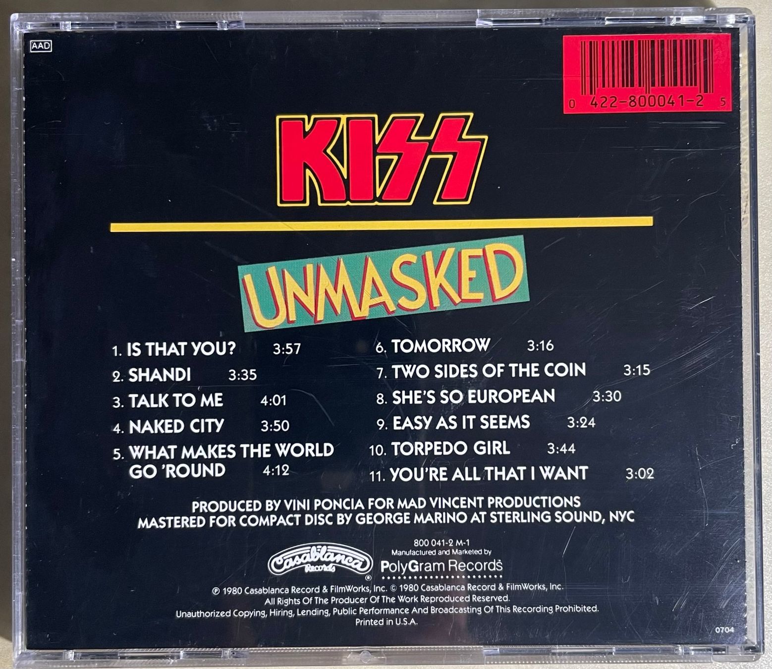 CD: Kiss - Unmasked – Usato da Brunnen venduto da Barfly5 1