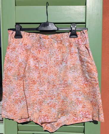Leichte Sommer Shorts Gr. 42 Pastell Druck Leinen