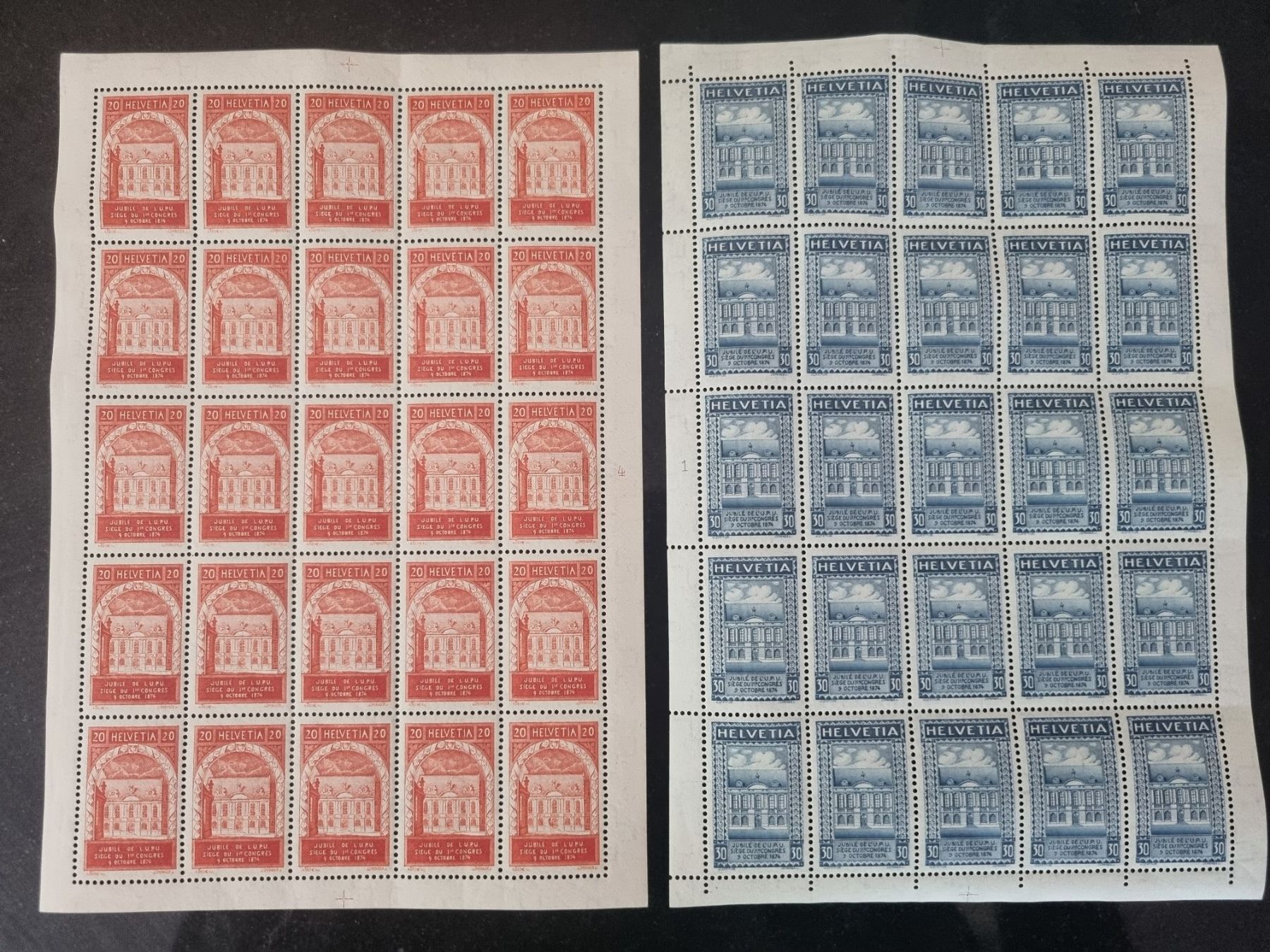 Alle Briefmarken: 1924 : Nr. 167AII + 168BI im Bogen, postfrisch ** – Neu (gemäss Beschreibung) aus Gümligen von Geniusbuy