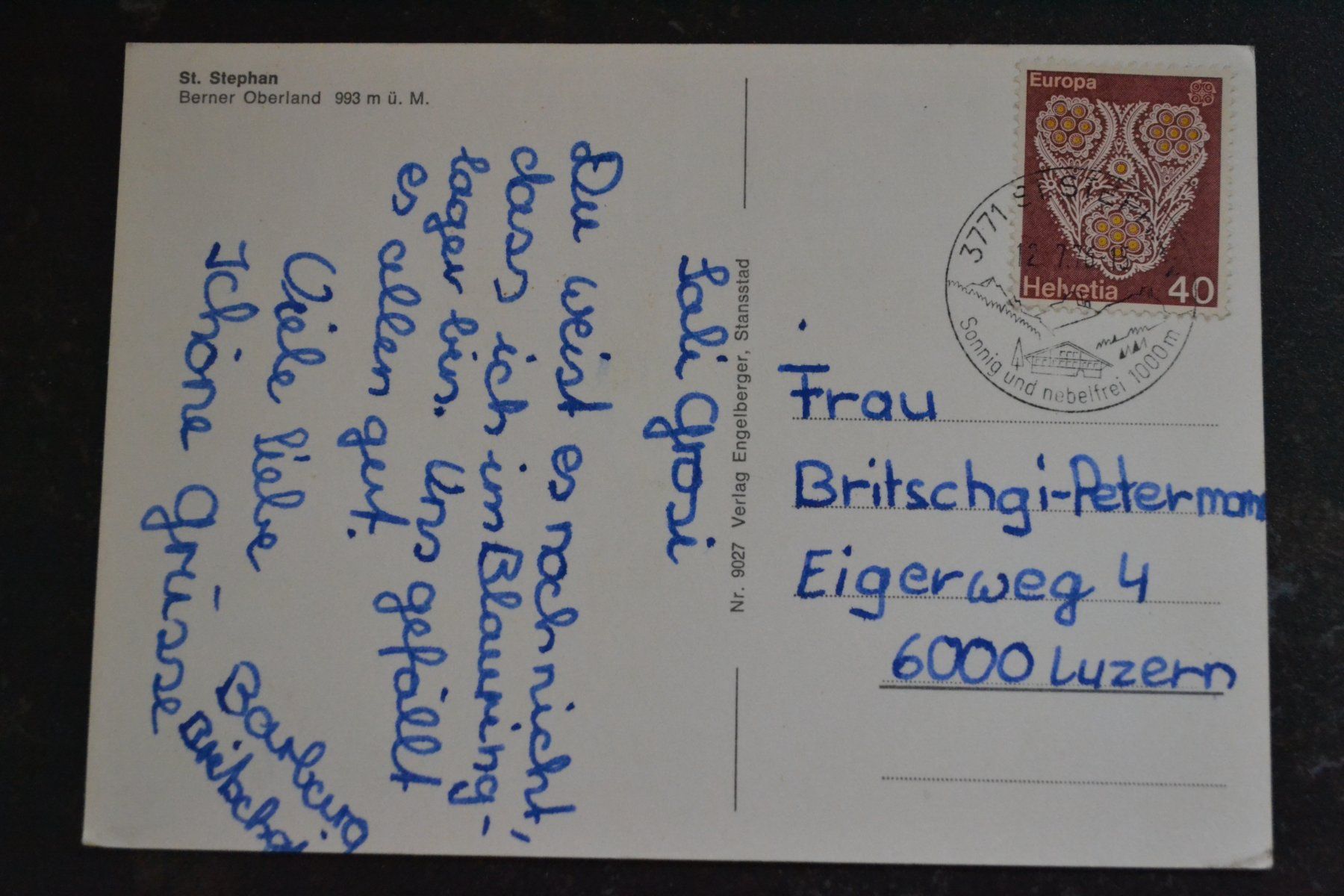 Cartoline postali: AK St. Stephan BE – Usato da Beinwil am See venduto da kajak55 1