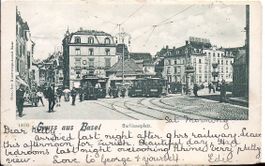 BASEL, barfüsserplatz mit tramway