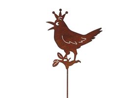 Vogelkönig Rostoptik 90cm Metall braun Vogel: 19 x 20cm