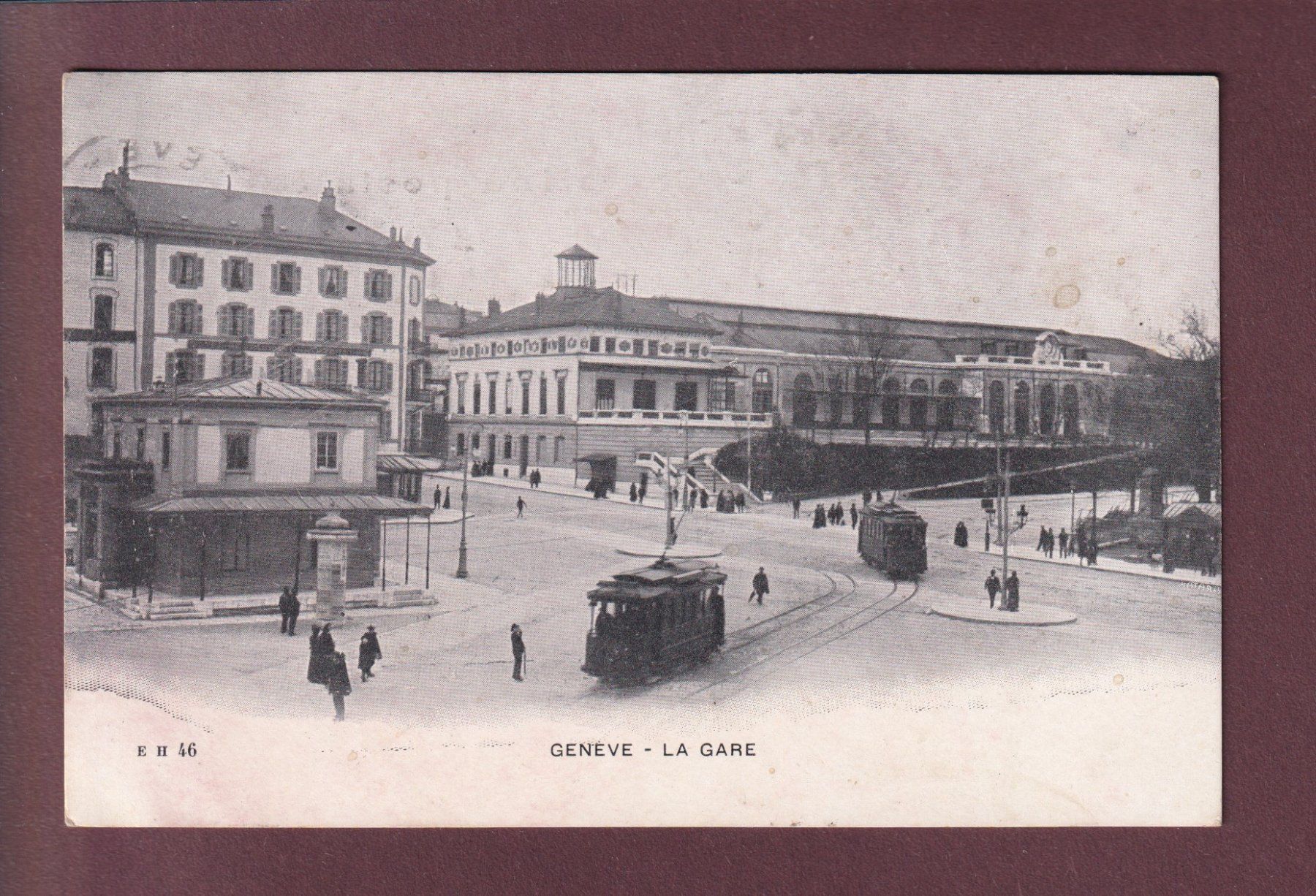 Cartoline postali: GENEVE - Gare - Tram - 1906 – Usato da Pully venduto da nicecards