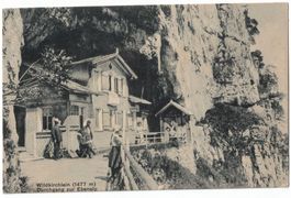 Wildkirchlein, Durchgang zur Ebenalp, belebt, gelaufen 1912