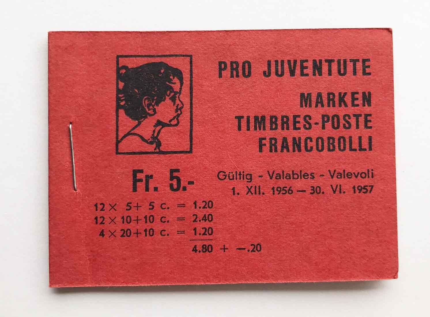 Tutti i francobolli: Pro Juventute 1956 Markenheft Nr. 5 ** – Nuovo (secondo la descrizione) da Nuglar venduto da Stamp88