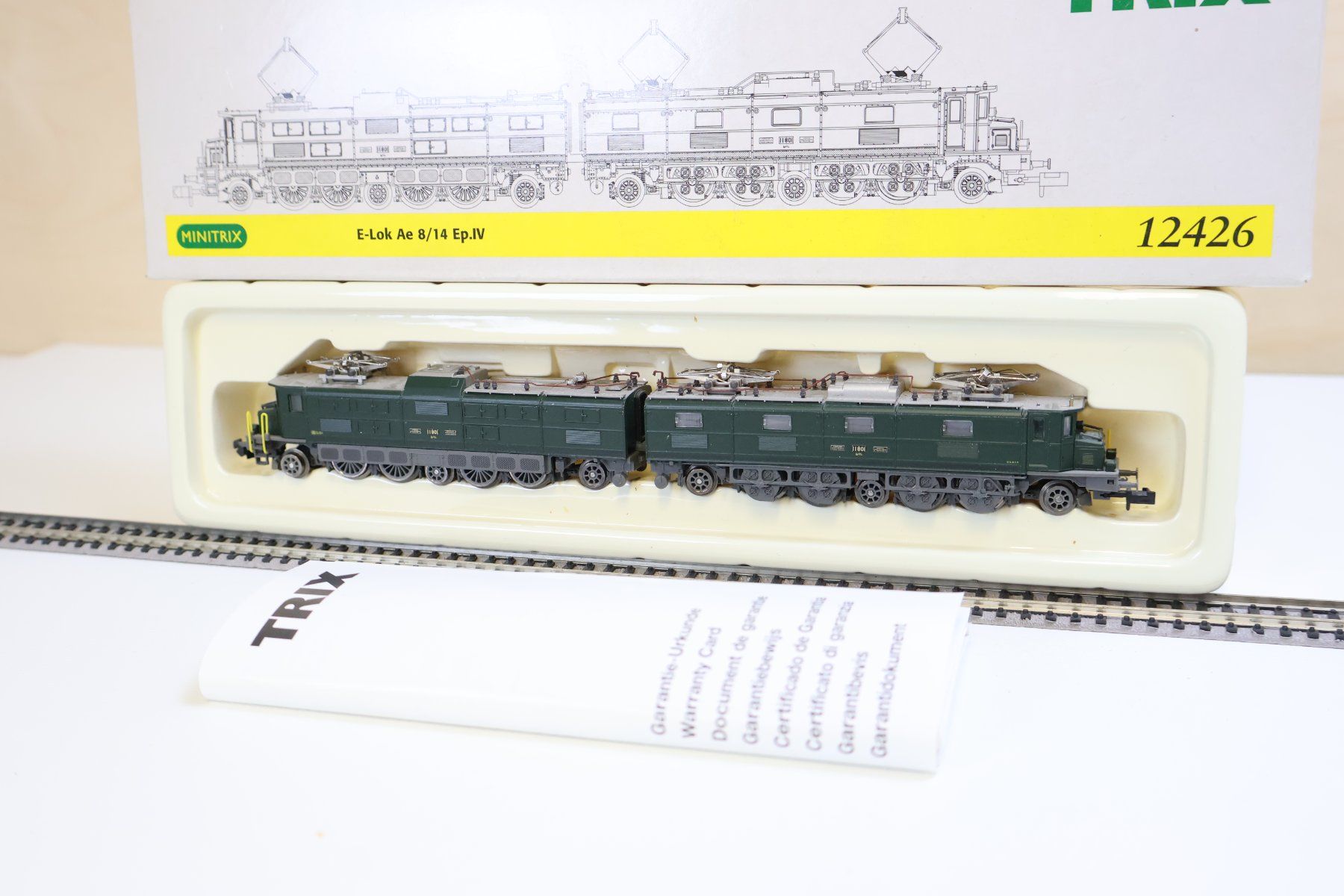 Trix Modellini di ferrovie: Minitrix SBB E-Lok Ae 8/14 - 12426 - Digital Schnitt. Top – Usato da Winterthur venduto da Monstera 2