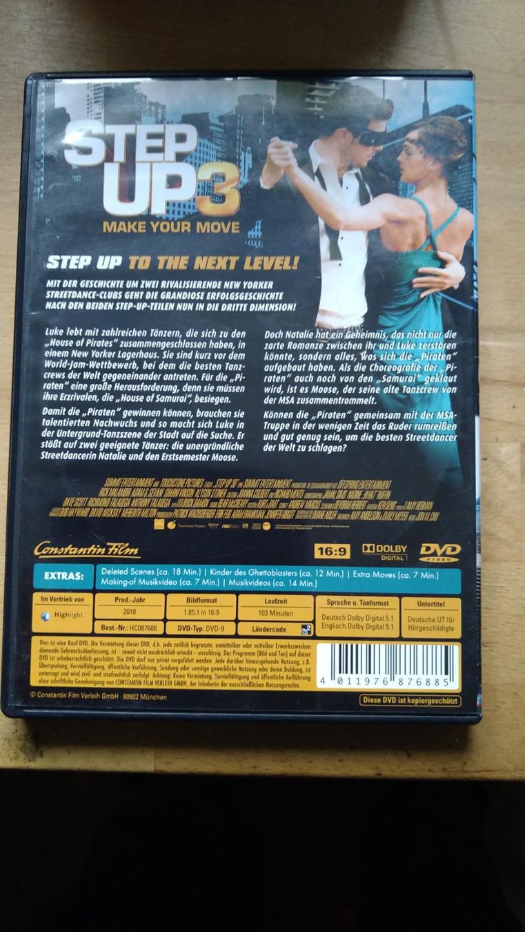 Tutti i DVDs: DVD Step Up 3 – Usato da Gelterkinden venduto da martinom 1