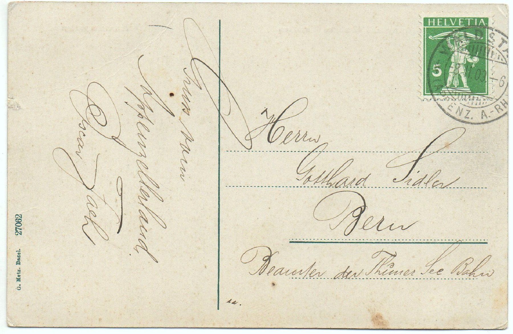 Cartoline postali: WALDSTATT Kurhaus Hirschen, Hirschengarten – Usato da Jona venduto da philajona 1