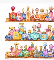 Neues Set Motivstempel Parfum-Flakons